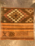 24" VINTAGE ONE OF A KIND KILIM PILLOWS WITH FAUX FUR